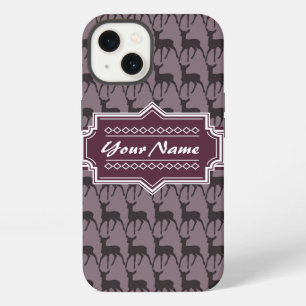 Purple Violet Deer Personalised Name iPhone 13 Case