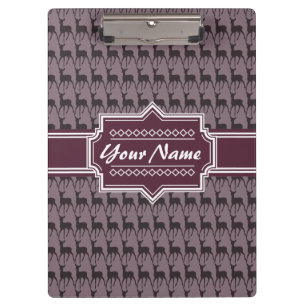 Purple Violet Deer Personalised Name   #V1 Clipboard
