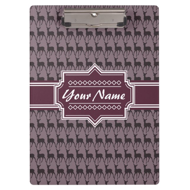 Purple Violet Deer Personalised Name | #V1 Clipboard (Front)
