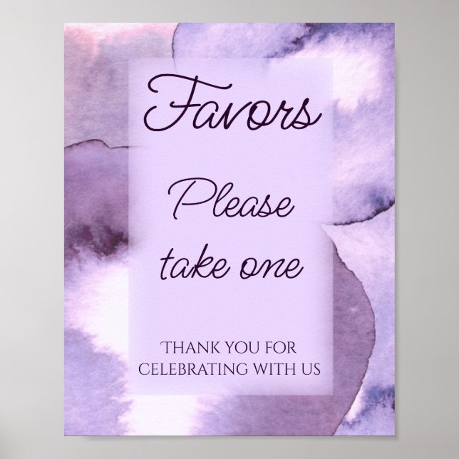 Purple violet  Favours please take one  Poster (Front)