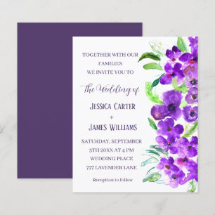 Purple Violet Floral Boho Summer Wedding
