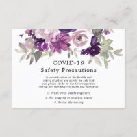 Purple Violet Floral Wedding COVID-19 Safety