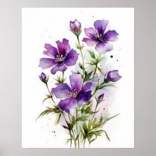 Purple Violet Flowers Art Print Poster