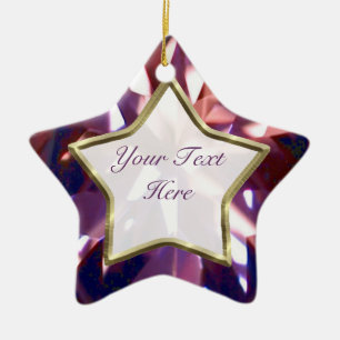 Purple, Violet Gem Star Ceramic Tree Decoration