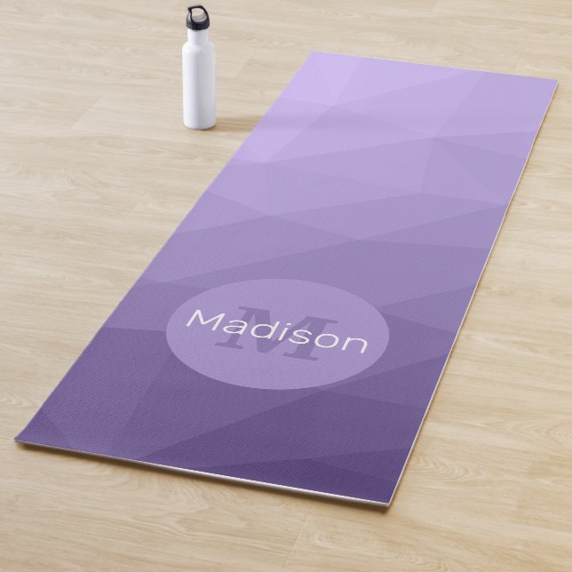 Purple violet geometric mesh pattern Monogram Yoga Mat (In Situ)
