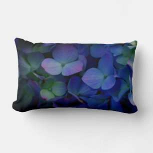 Purple violet hydrangeas lumbar cushion