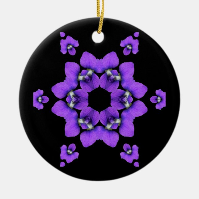 Purple Violet Kaleidoscope ornament (Front)