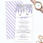 Purple violet lavender floral wedding menu cards<br><div class="desc">Violet purple elegant watercolor lavender floral wedding menu cards.</div>