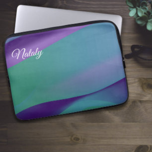 Purple violet minimalist with name Electronics Bag