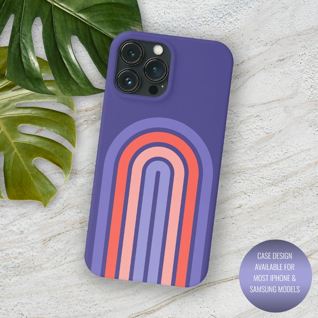 Purple Violet Peach Orange Rounded Lines Pattern Case-Mate iPhone Case (Creator Uploaded)