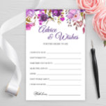 Purple Violet Peony Floral Advice and Wishes card<br><div class="desc">Purple Violet Peony Floral Advice and Wishes card. For additional customisation,  feel free to contact me!</div>