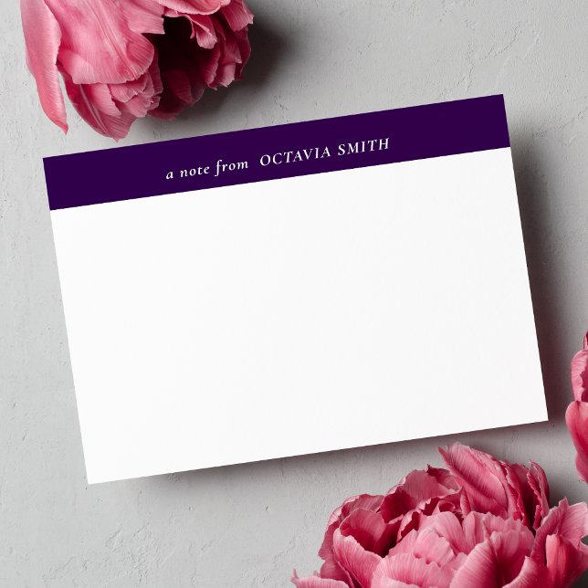 PURPLE VIOLET PERSONALIZED FAMILY NAME MONOGRAM CARD (Creator Uploaded)
