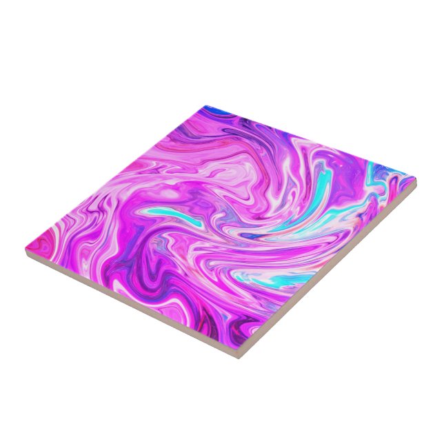 Purple Violet Pink Marble Ceramic Tile Abstract (Side)