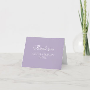 Purple Violet Stylish Modern Wedding Thank you Card