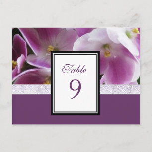 Purple Violet Table Number Card