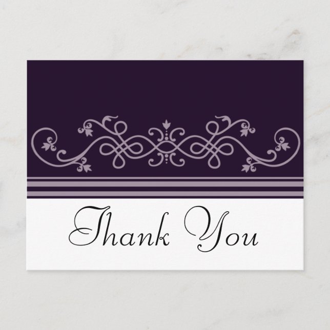 Purple Violet Thank You Postcard (Front)