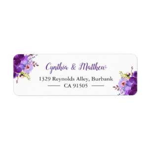 Purple Violet Watercolor Painting Flowers