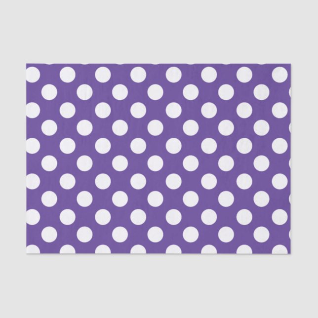 Purple Violet & White Polka Dots Birthday Party Tissue Paper (Front)