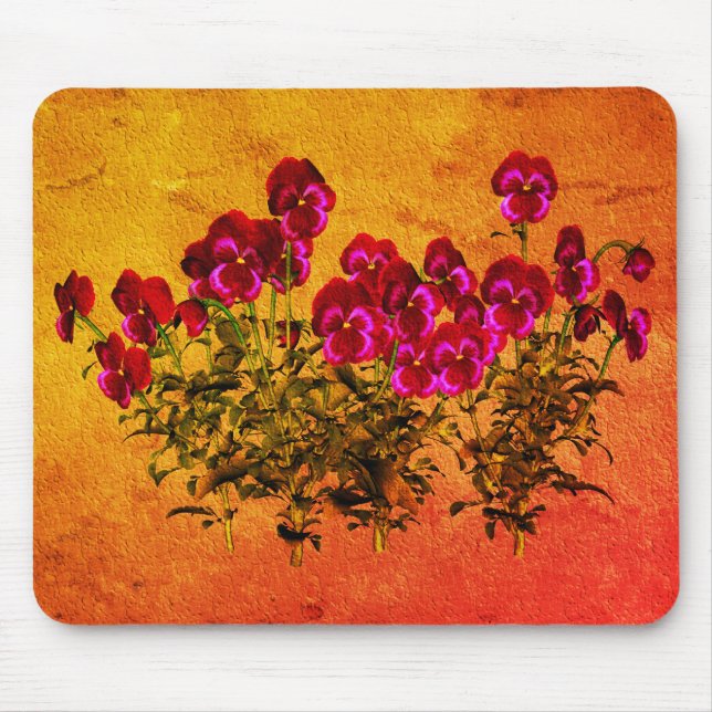 Purple Violets Flower Art Mouse Mat (Front)