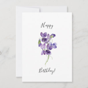 Purple Violets Happy Birthday