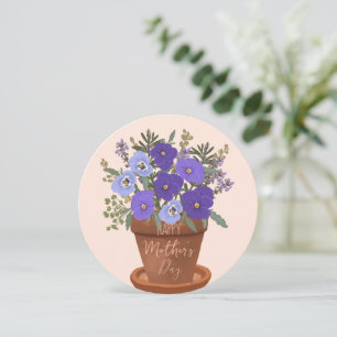 Purple Violets in a Pot – Mother’s Day Floral Card