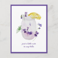 Purple Violets, Lemonade Mason Jar Thinking of You