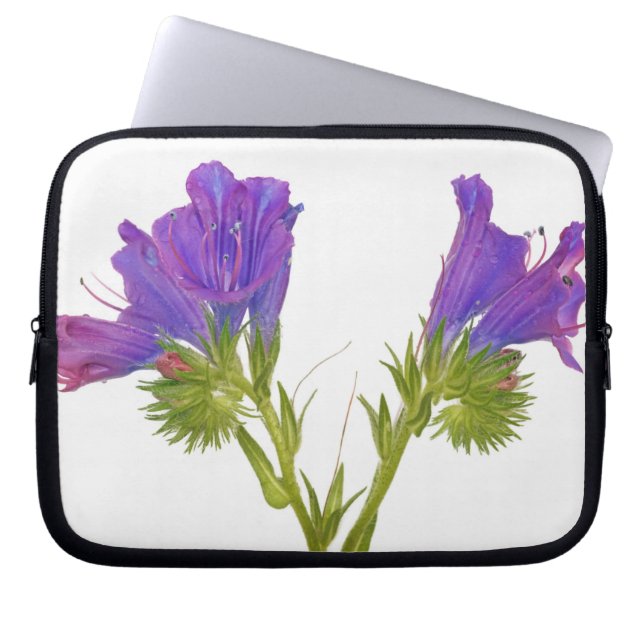 Purple vipers bugloss (echium plantagineum) laptop sleeve (Front)