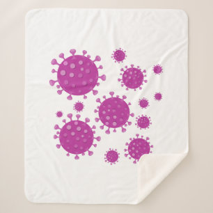 Purple Viral Particle Sherpa Blanket