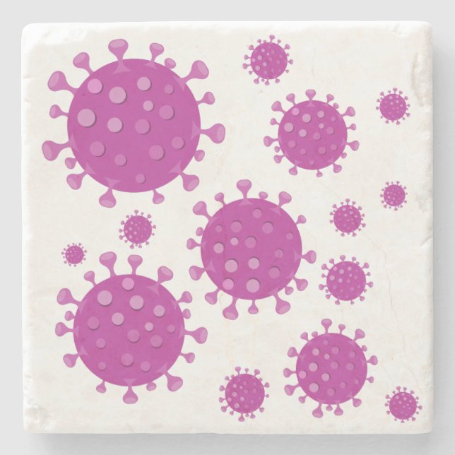 Purple Viral Particle Stone Coaster (Front)