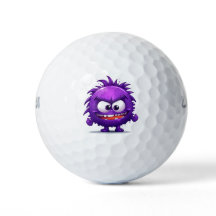 Purple virus little monster cartoon
