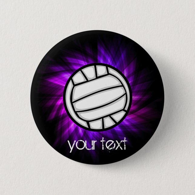Purple Volleyball 6 Cm Round Badge (Front)