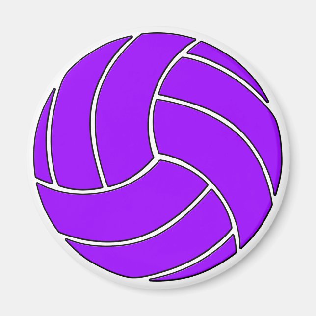 Purple Volleyball Customisable Sports Player/Coach Magnet (Front)