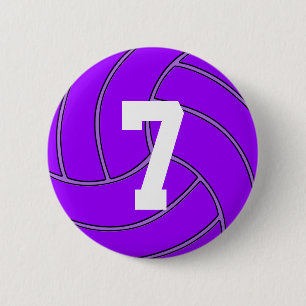 Purple Volleyball Jersey Number or Initials Pin