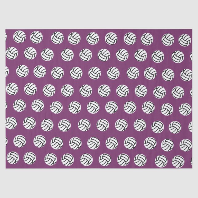 Purple Volleyball Pattern Tissue Paper (Front)