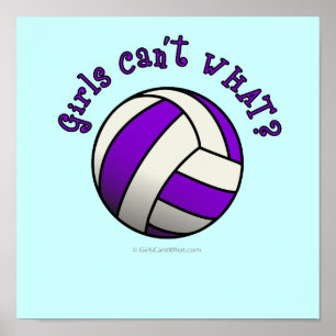 Purple Volleyball Poster