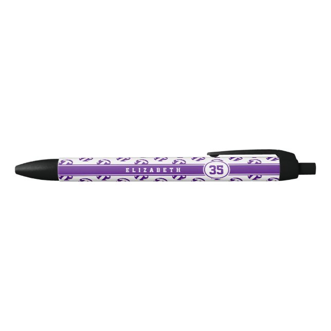purple volleyball team colours girls boys name black ink pen (Top)
