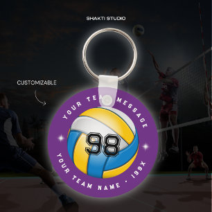 Purple Volleyball Team Name Player Favours Key Ring