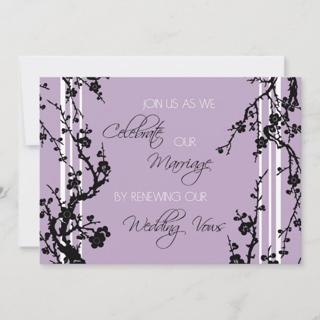 Purple Vow Renewal Ceremony Invitation Card (Front)