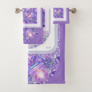Purple W1 Bath Towel Set