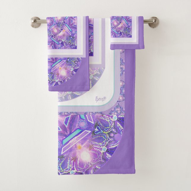 Purple W1 Bath Towel Set (Insitu)