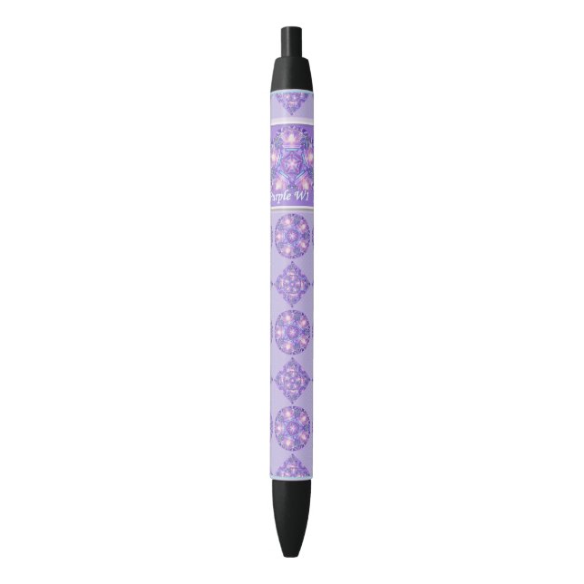 Purple W1 Black Ink Pen (Front Vertical)