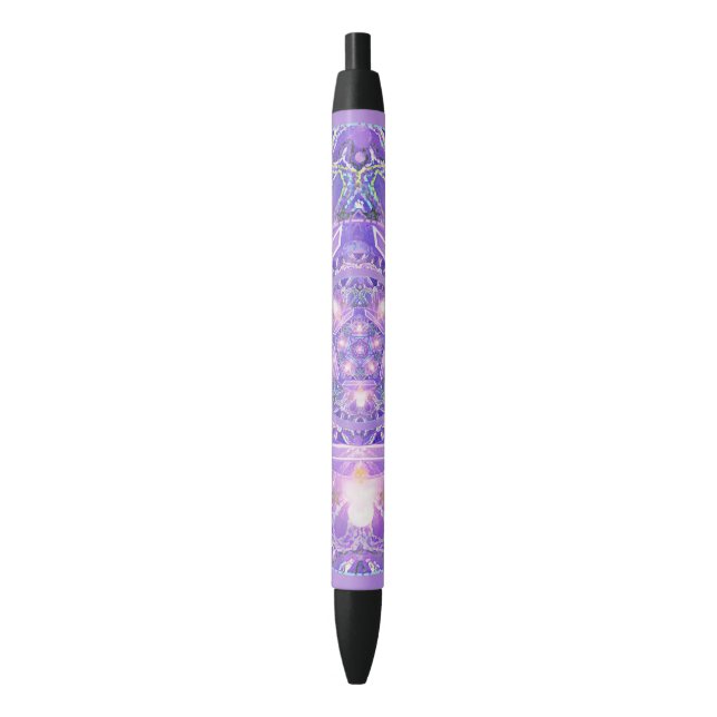 Purple W1 Black Ink Pen (Front Vertical)