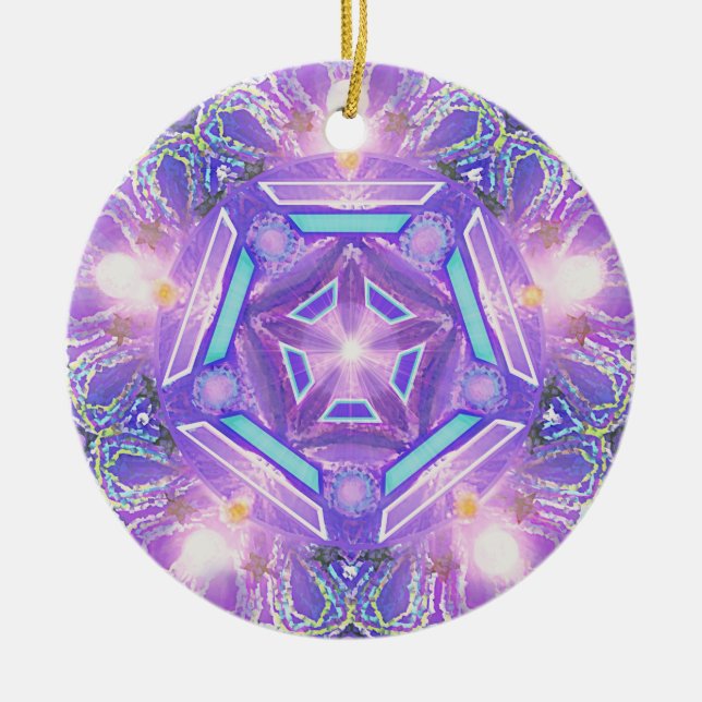 Purple W1 Ceramic Tree Decoration (Front)