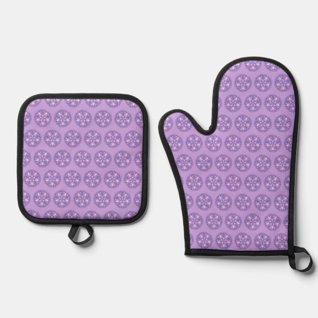 Purple W1 Oven Mitt & Pot Holder Set (Front)