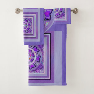Purple W2 Bath Towel Set