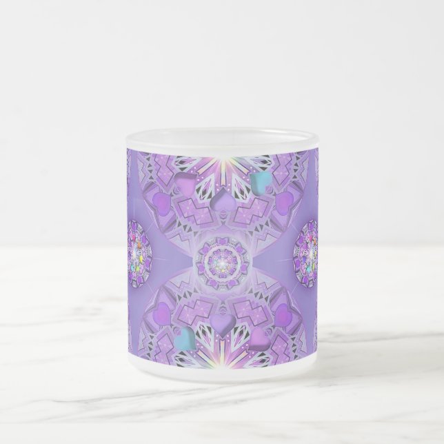 Purple W2 Frosted Glass Coffee Mug (Center)