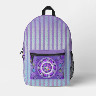 Purple W2 Printed Backpack