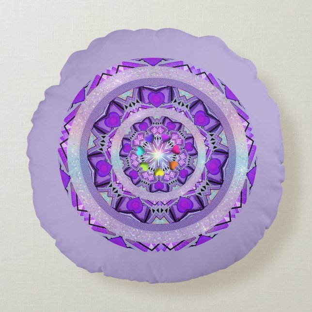 Purple W2 Round Cushion (Front)