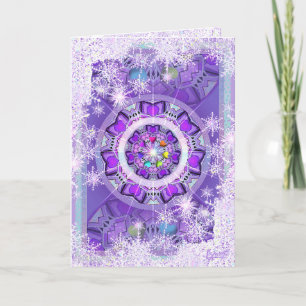 Purple W2 & snowflake geetings Card