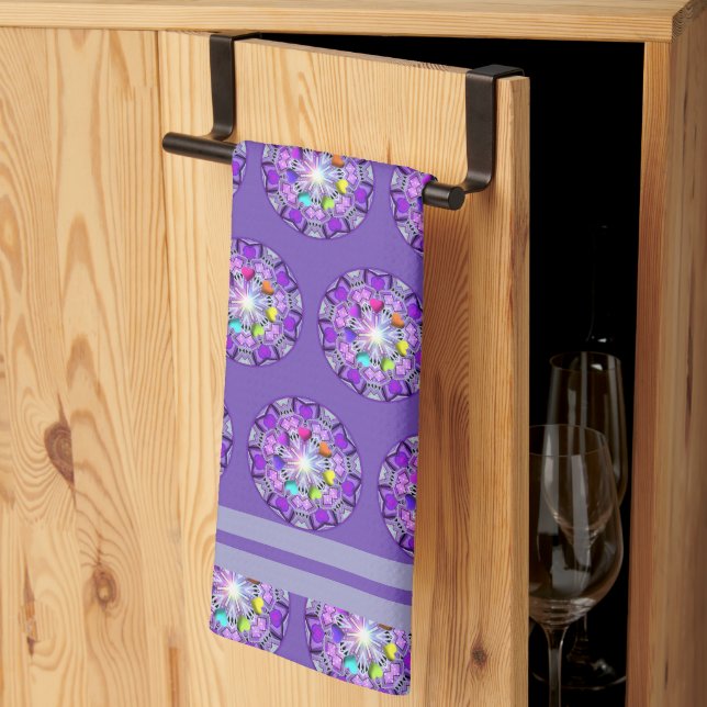 Purple W2 Tea Towel (Thirds Fold)